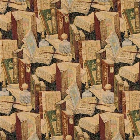 Designer Fabrics Designer Fabrics A008 54 in. Wide ; Classic Books; Writing Utensils And Inkwells; Themed Tapestry Upholstery Fabric A008